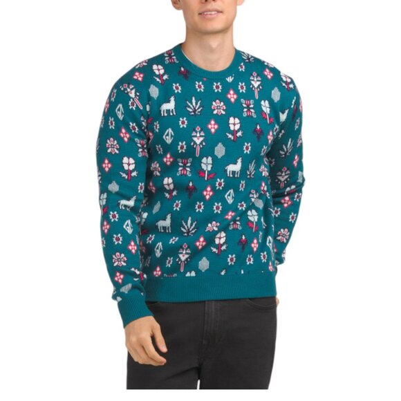 GREYSON Wool And Cashmere Blend Story Telling Crew Neck Sweater